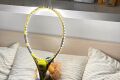 ausgedienter Tennisschl&auml;ger als Lichtquelle